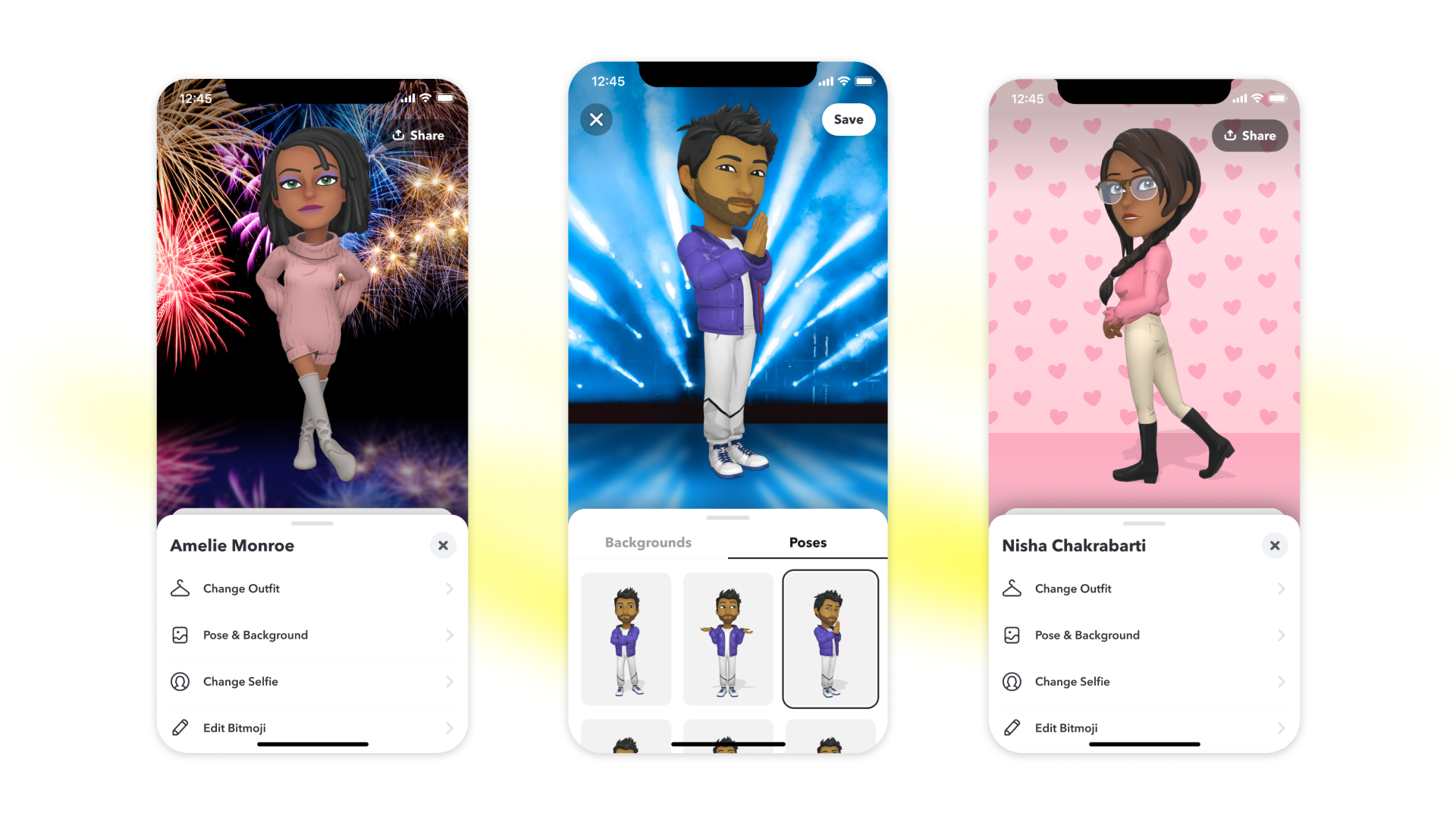 Change Bitmoji Selfie and 3D Bitmoji Header Bitmoji Support